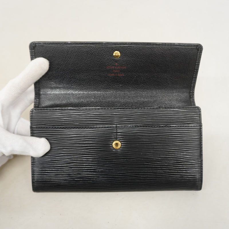 【6fb2342-k】ルイヴィトン 長財布 エピ ポルトモネクレディ M63952 ノワール【中古】レディース