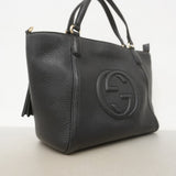【6fb2344-k】グッチ ハンドバッグ ソーホー 369176 レザー ブラック シャンパンゴールド金具 2wayバッグ【中古】レディース