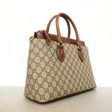 【6fb2345-k】グッチ ハンドバッグ GGスプリーム 409534 PVC ブラウン ゴールド金具 2wayバッグ【中古】レディース