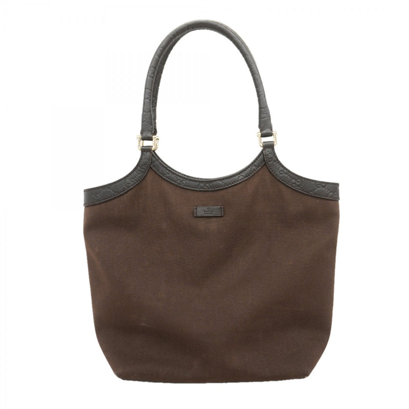 【6fb2346-k】グッチ ハンドバッグ グッチシマ 279153 キャンバス レザー ブラウン シャンパンゴールド金具【中古】レディース