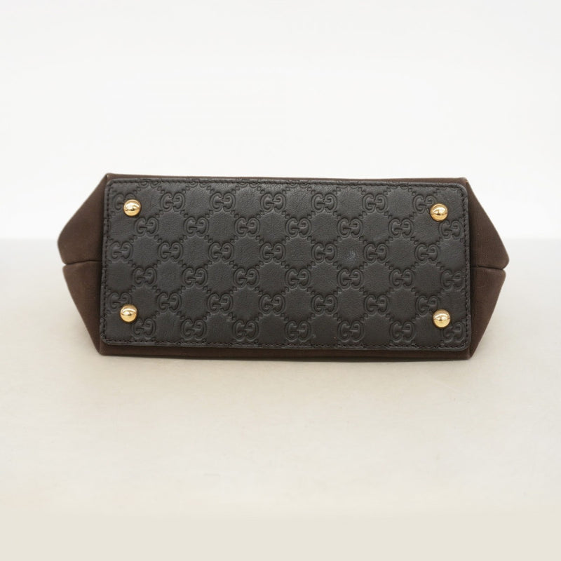 【6fb2346-k】グッチ ハンドバッグ グッチシマ 279153 キャンバス レザー ブラウン シャンパンゴールド金具【中古】レディース