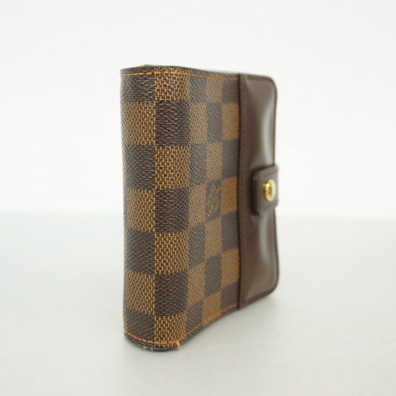 【6fb2356-k】ルイヴィトン 財布 ダミエ コンパクトジップ N61668 エベヌ【中古】レディース