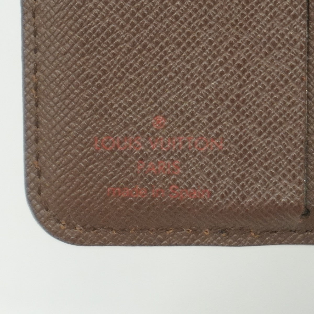 【6fb2356-k】ルイヴィトン 財布 ダミエ コンパクトジップ N61668 エベヌ【中古】レディース