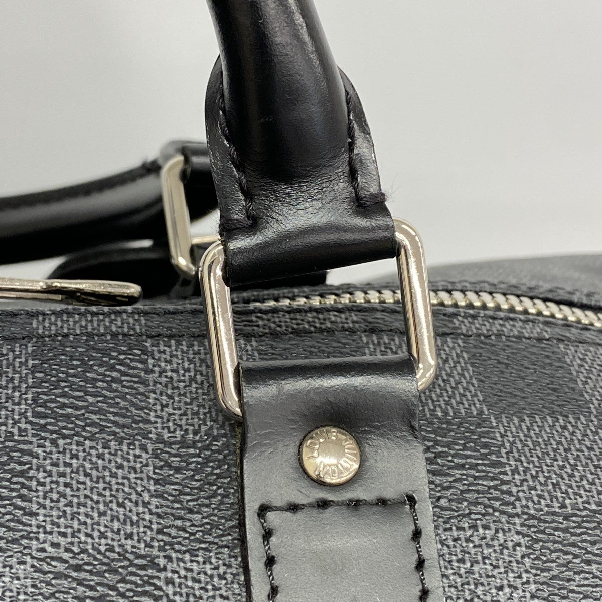 【6fb2358-k】ルイヴィトン ボストンバッグ ダミエ・グラフィット キーポルバンドリエール55 N41413 ブラック【中古】メンズ