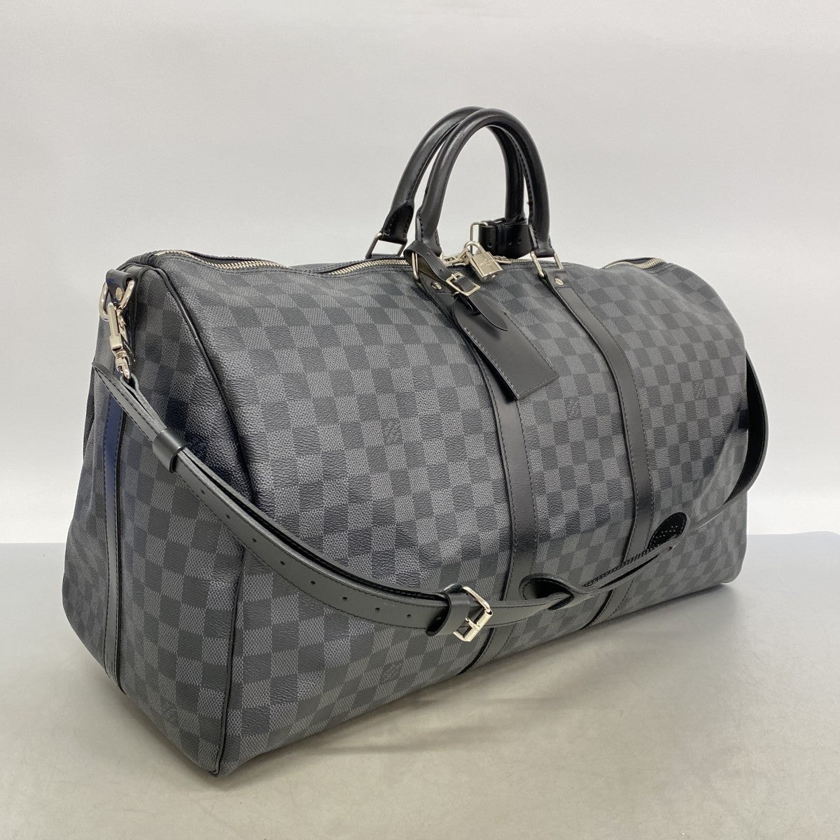 【6fb2358-k】ルイヴィトン ボストンバッグ ダミエ・グラフィット キーポルバンドリエール55 N41413 ブラック【中古】メンズ