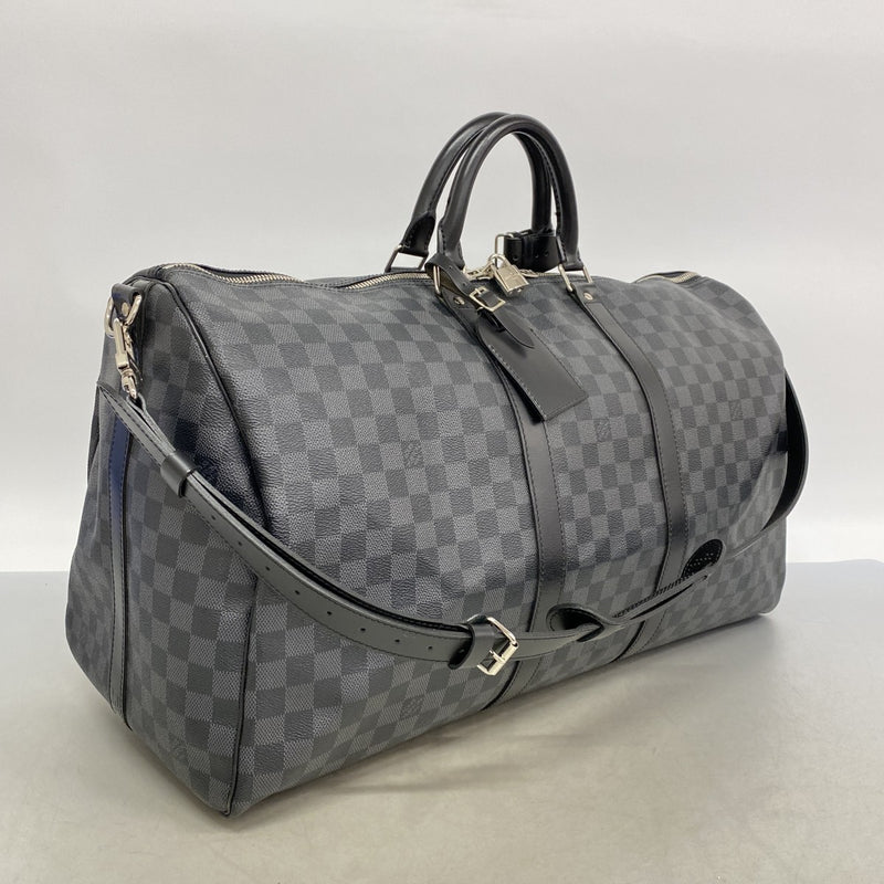 【6fb2358-k】ルイヴィトン ボストンバッグ ダミエ・グラフィット キーポルバンドリエール55 N41413 ブラック【中古】メンズ