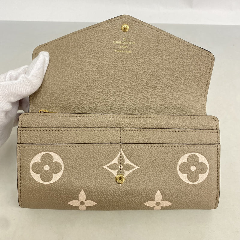 【6fb2360-k】ルイヴィトン 長財布 モノグラム・アンプラント バイカラー ポルトフォイユサラNM M81049 トゥルトレール/クレーム【中古】レディース