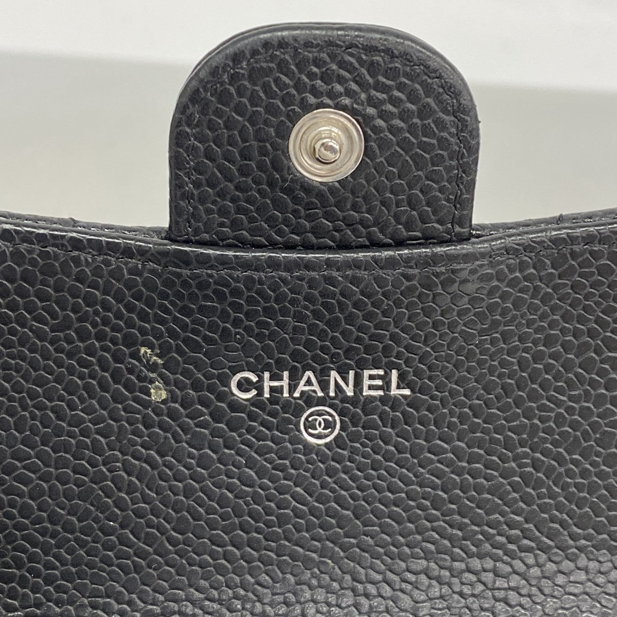 【6fb2365-k】シャネル 長財布 マトラッセ キャビアスキン ブラック シルバー金具【中古】レディース