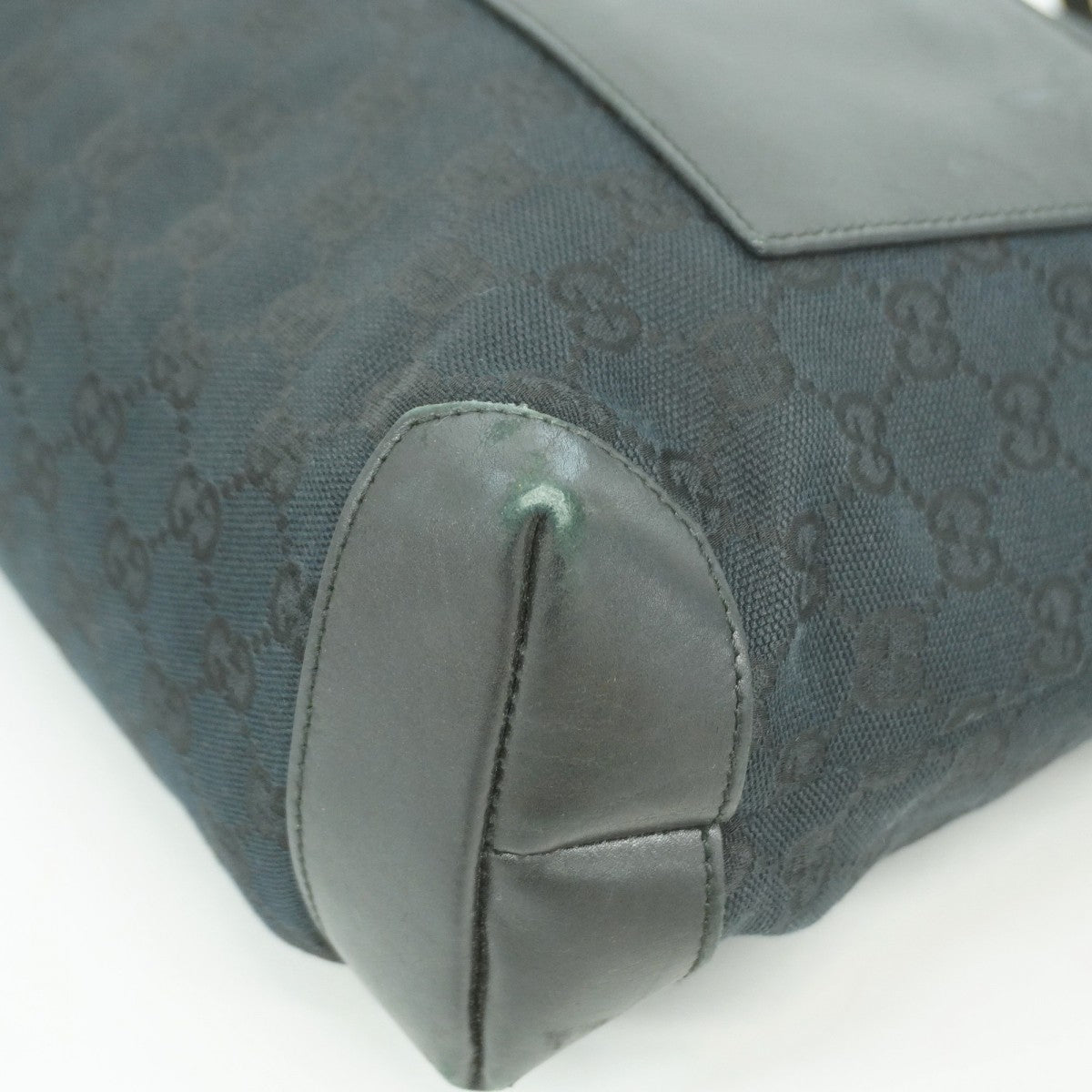 【6fb2367-k】グッチ トートバッグ GGキャンバス 019 0402 キャンバス ブラック シルバー金具【中古】レディース