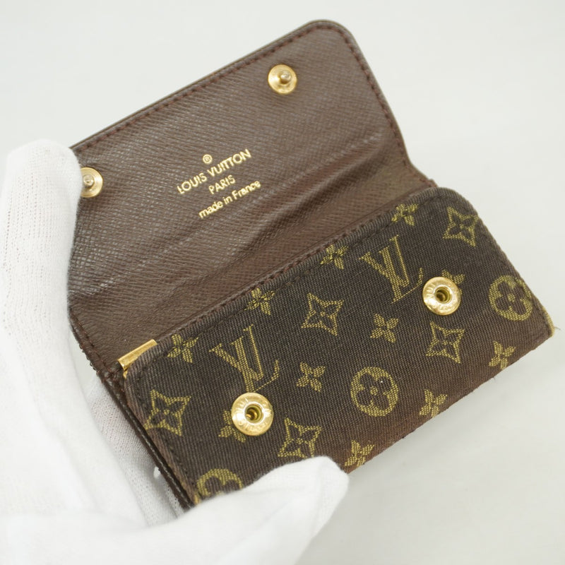 【6fb2375-k】ルイヴィトン キーケース モノグラム・ミニラン ミュルティクレ4 M95231 エベヌ【中古】レディース