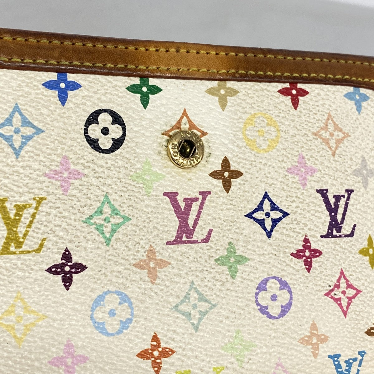 【6fb2380】ルイヴィトン 財布 モノグラム・マルチカラー ポルトモネビエヴィエノワ M92987 ブロン【中古】レディース