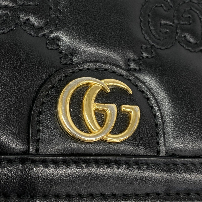 【6fb2401-k】グッチ 財布 GGマトラッセ 723786 レザー ブラック ゴールド金具【中古】レディース