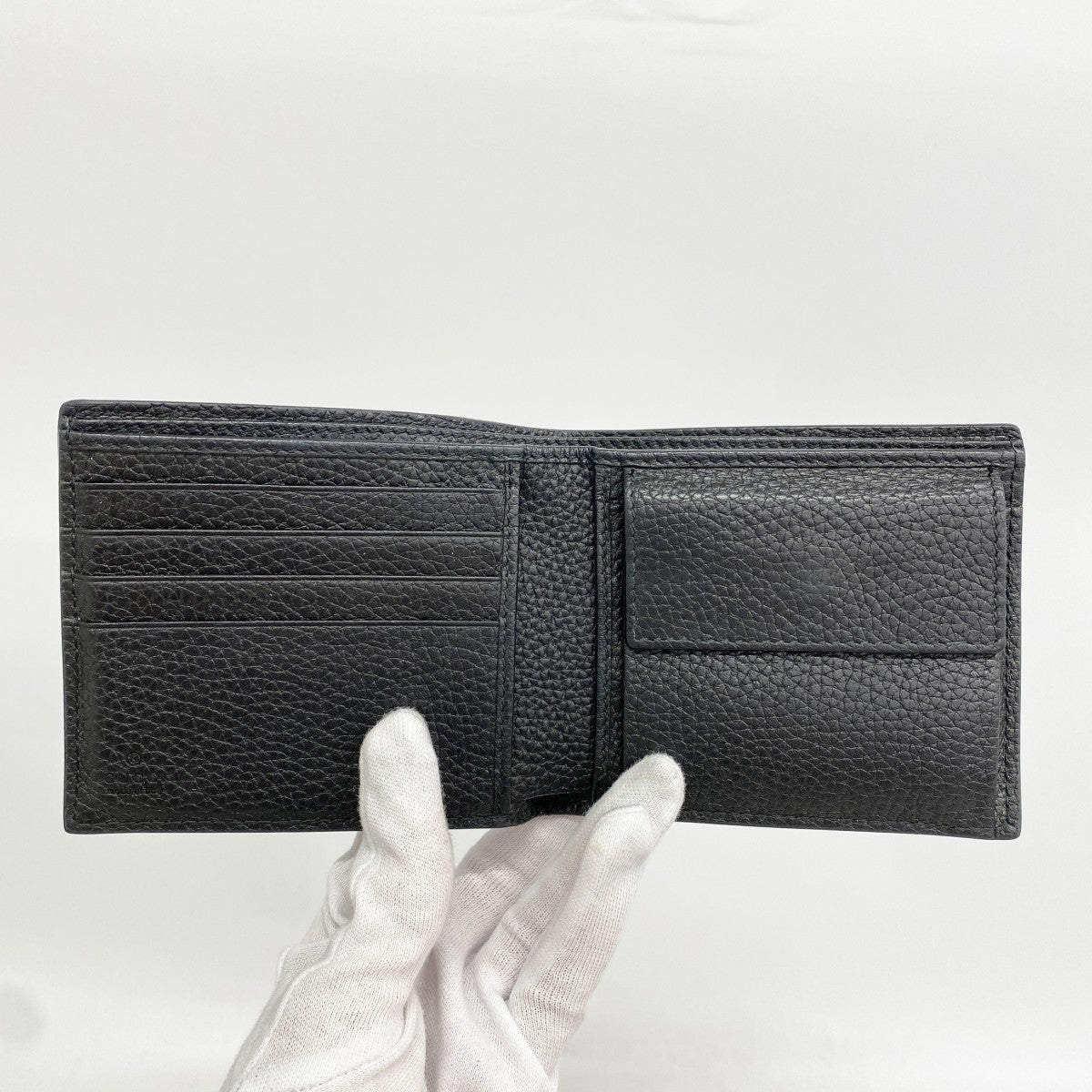 【6fb2402-k】グッチ 財布 ジャンボGG 739479 レザー ブラック シルバー金具【中古】メンズ