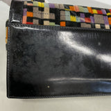 【6fb2404-k】シャネル ショルダーバッグ 2.55 パテントレザー ベロア マルチカラー ブラック ゴールド金具【中古】レディース