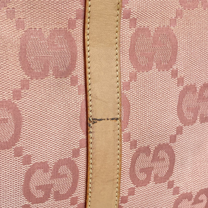 【6fb2405-k】グッチ ハンドバッグ GGキャンバス ジャンボ 002 1064 キャンバス ピンク ベージュ シルバー金具【中古】レディース