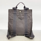 【6fb2407-k】エルメス リュック・デイパック エールラインアドMM キャンバス グレー シルバー金具【中古】メンズ レディース ユニセックス