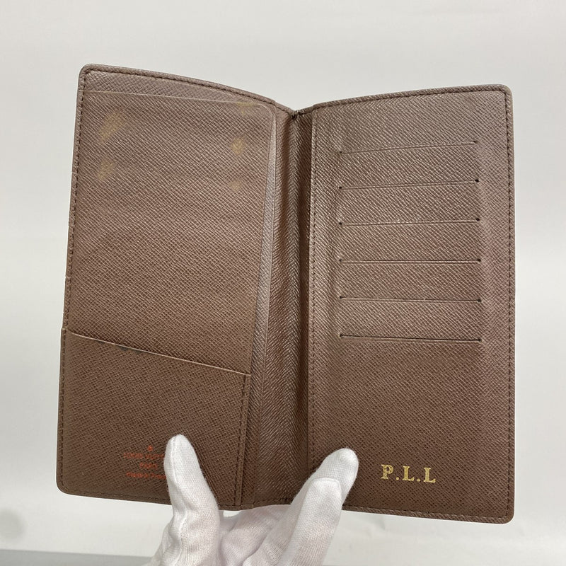 【6fb2411-k】ルイヴィトン 長札入れ ダミエ ポルトバルールカルトクレディ N61823 エベヌ【中古】メンズ