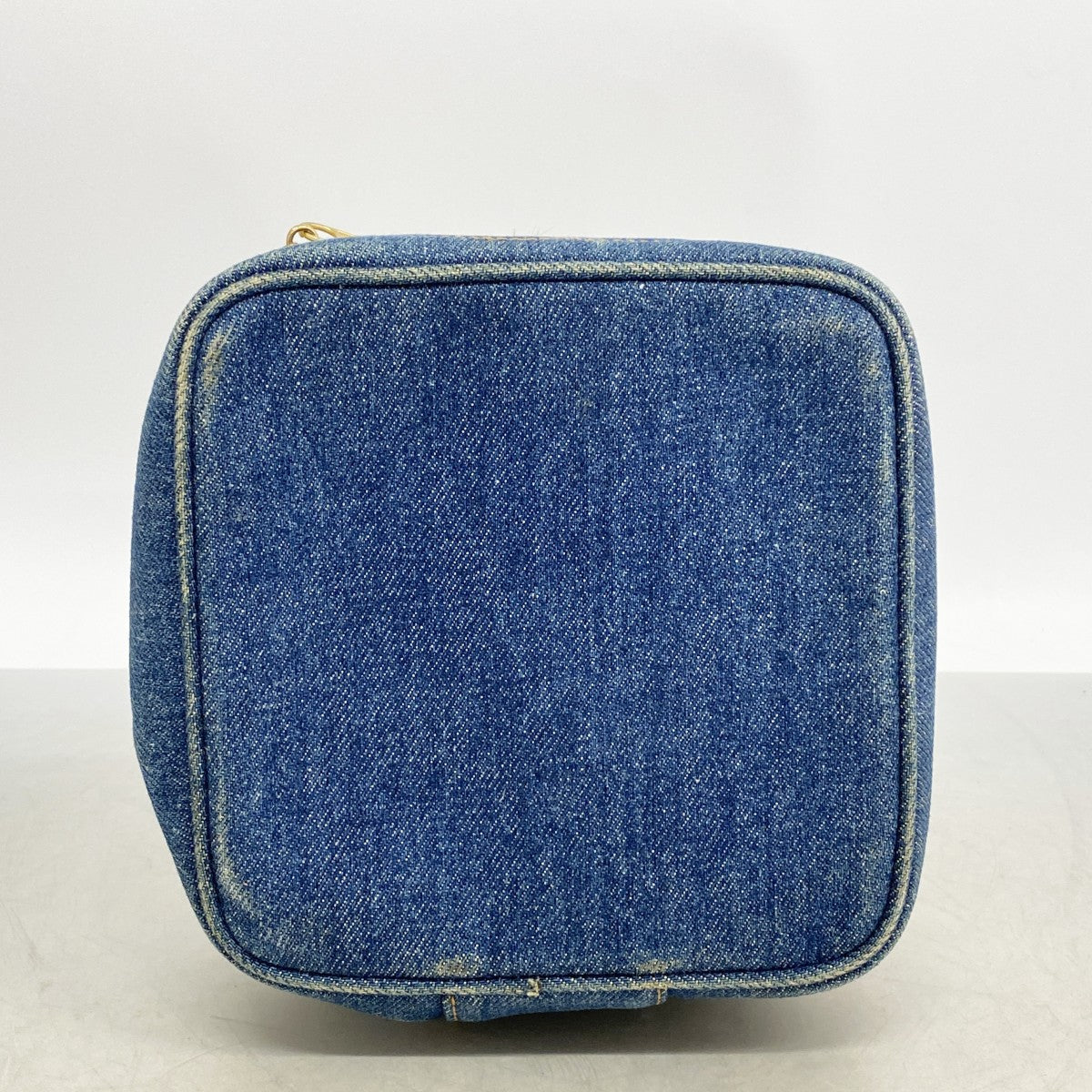 【6fb2432】シャネル バニティバッグ デニム ブルー ゴールド金具【中古】レディース