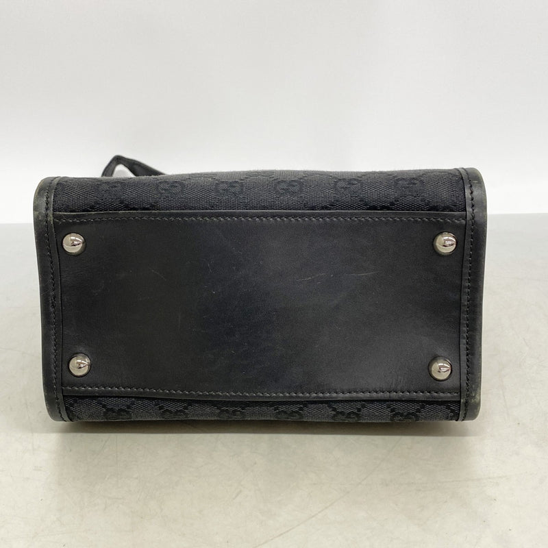 【6fb2434】グッチ ショルダーバッグ GGキャンバス 110 292 キャンバス ブラック シルバー金具【中古】レディース