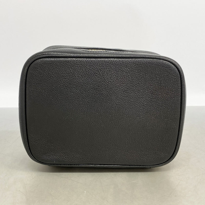 【6fb2459】シャネル バニティバッグ キャビアスキン ブラック ゴールド金具【中古】レディース
