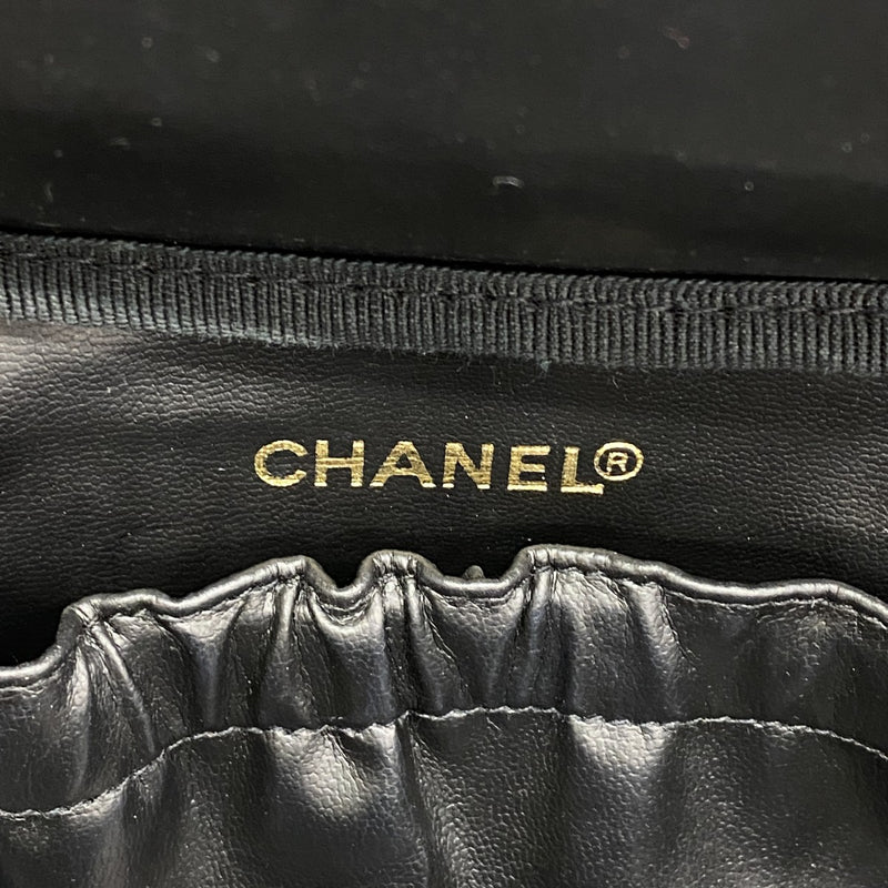 【6fb2459】シャネル バニティバッグ キャビアスキン ブラック ゴールド金具【中古】レディース