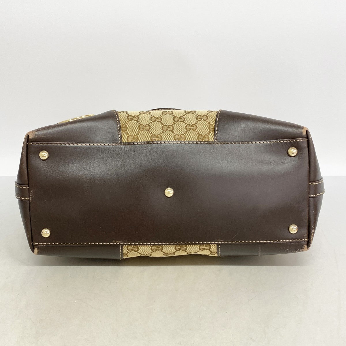 【6fb2460】グッチ トートバッグ GGキャンバス 257071 キャンバス ブラウン シャンパンゴールド金具【中古】レディース