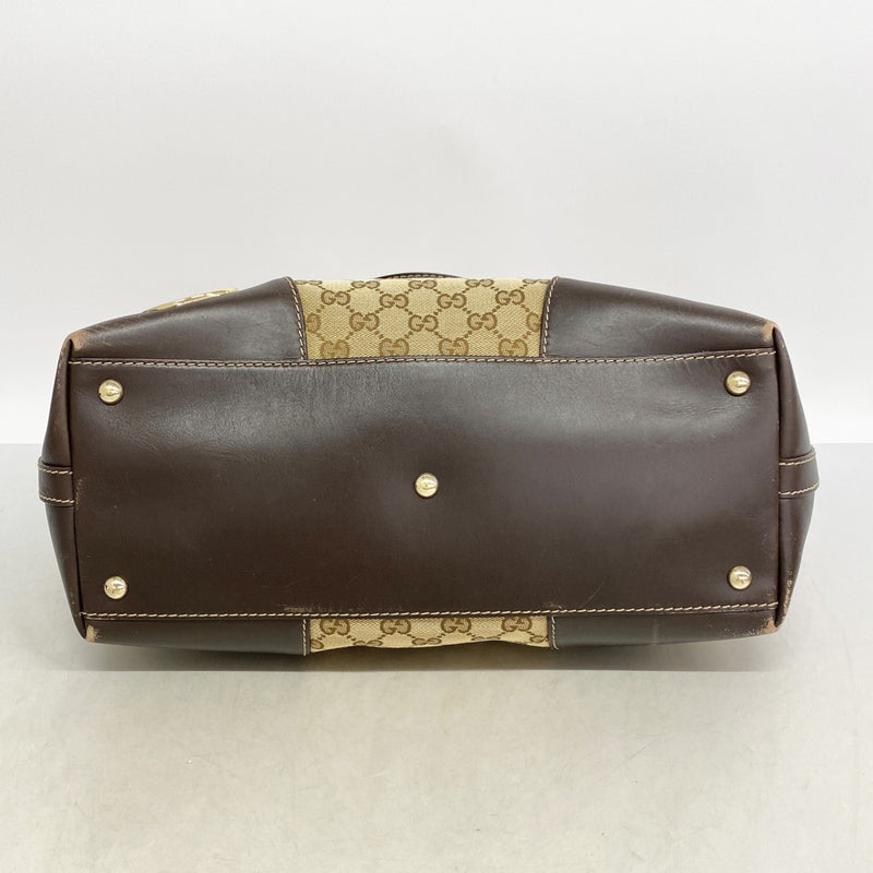 【6fb2460】グッチ トートバッグ GGキャンバス 257071 キャンバス ブラウン シャンパンゴールド金具【中古】レディース