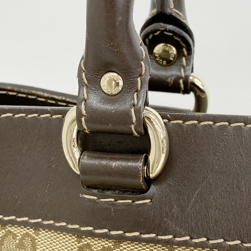 【6fb2460】グッチ トートバッグ GGキャンバス 257071 キャンバス ブラウン シャンパンゴールド金具【中古】レディース