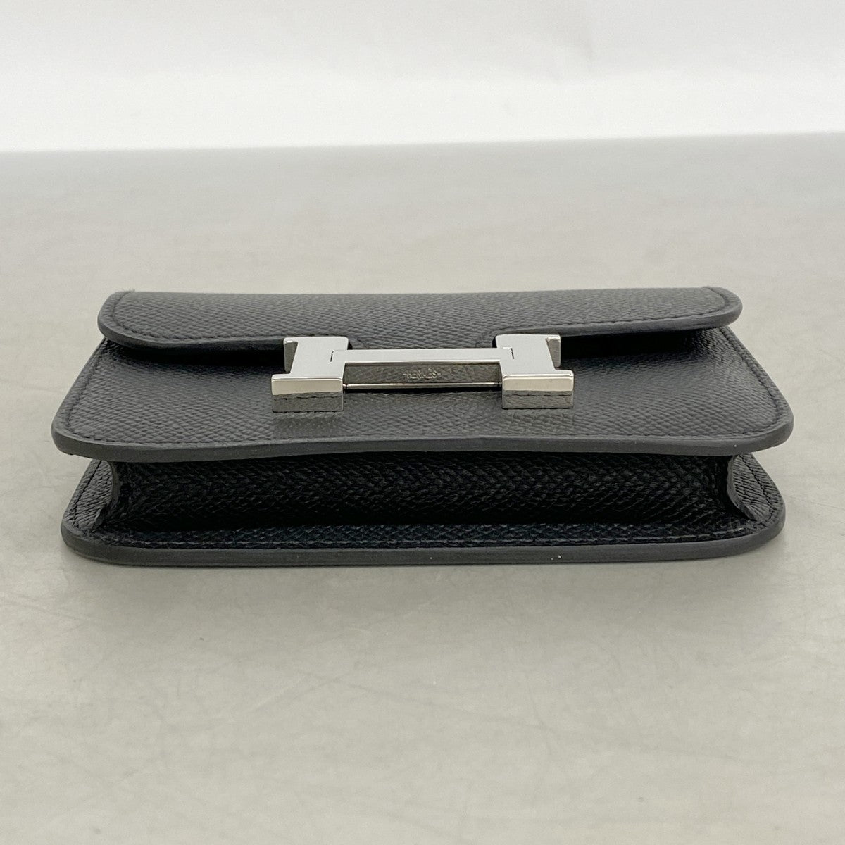 【6fb2461】エルメス 財布 コンスタンス スリム ヴォーエプソン ブラック シルバー金具 K刻印【中古】レディース