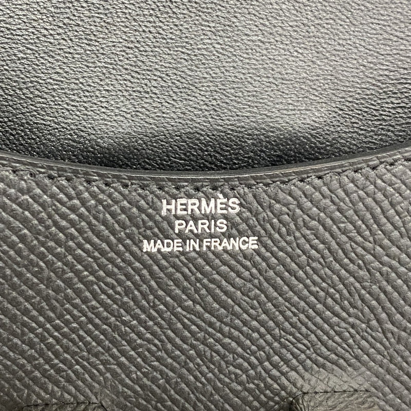 【6fb2461】エルメス 財布 コンスタンス スリム ヴォーエプソン ブラック シルバー金具 K刻印【中古】レディース