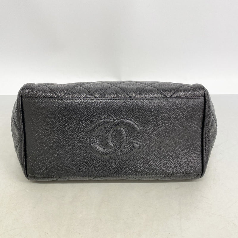 【6fb2471】シャネル ショルダーバッグ マトラッセ チェーンショルダー キャビアスキン ブラック ゴールド金具【中古】レディース