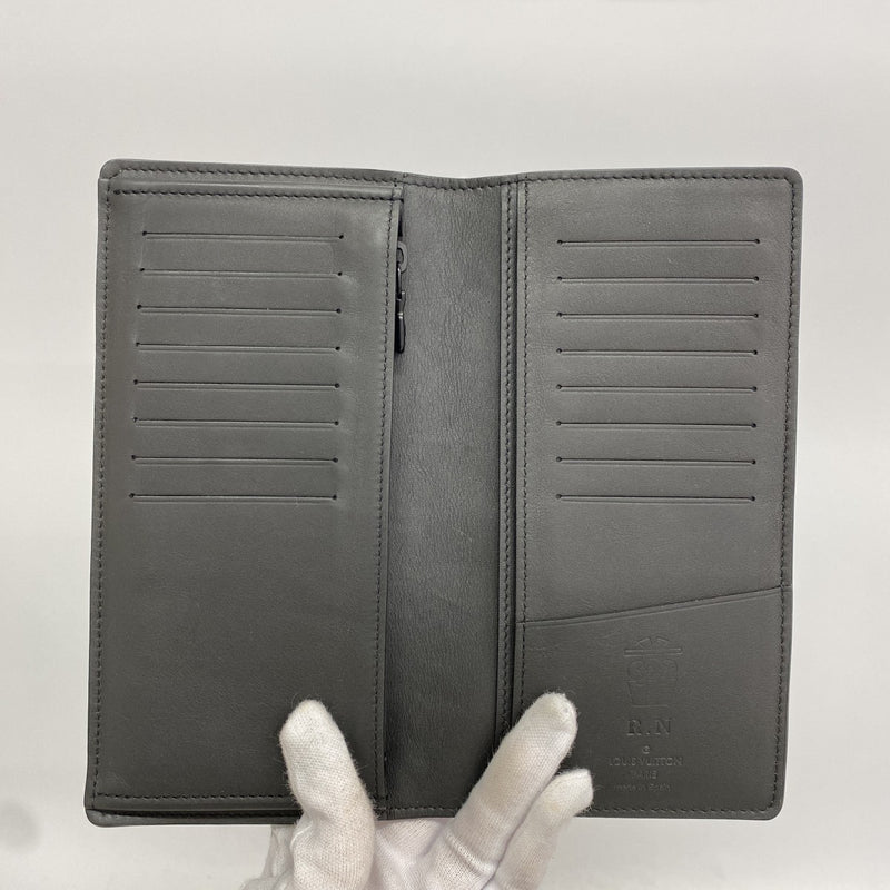 【6fb2472】ルイヴィトン 長財布 モノグラム・シャドウ ポルトフォイユブラザ M62900 ブラック【中古】メンズ