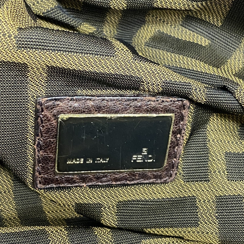 【6fb2477】フェンディ ハンドバッグ スパイバッグ レザー ブラウン ゴールド/シルバー金具【中古】レディース