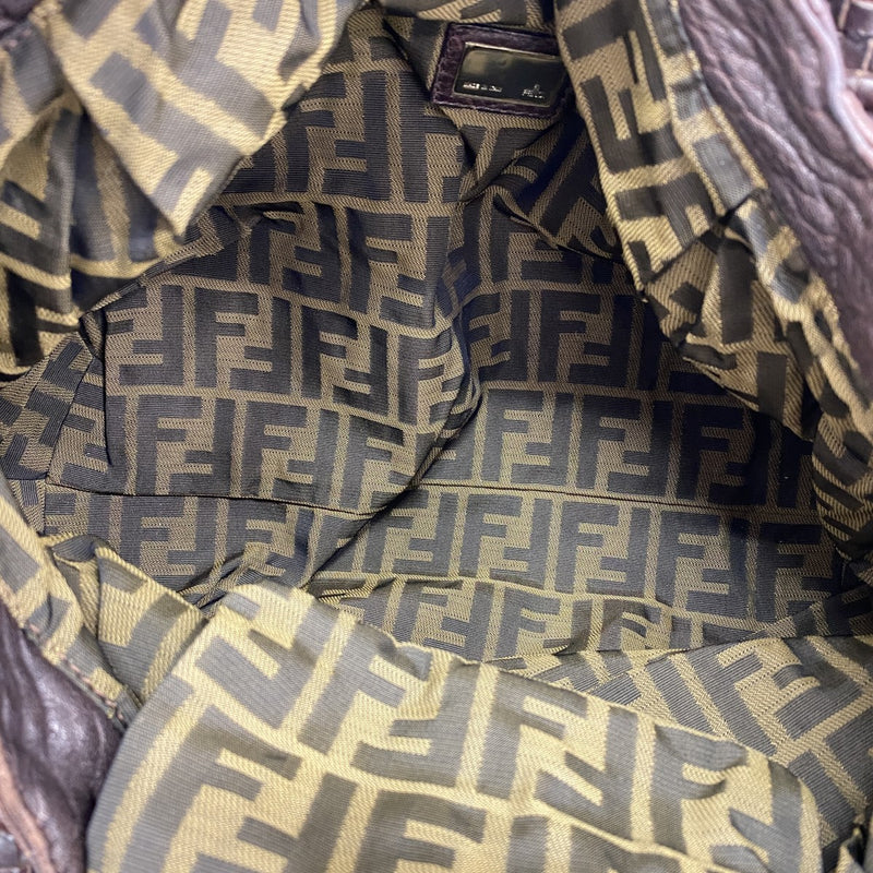 【6fb2477】フェンディ ハンドバッグ スパイバッグ レザー ブラウン ゴールド/シルバー金具【中古】レディース