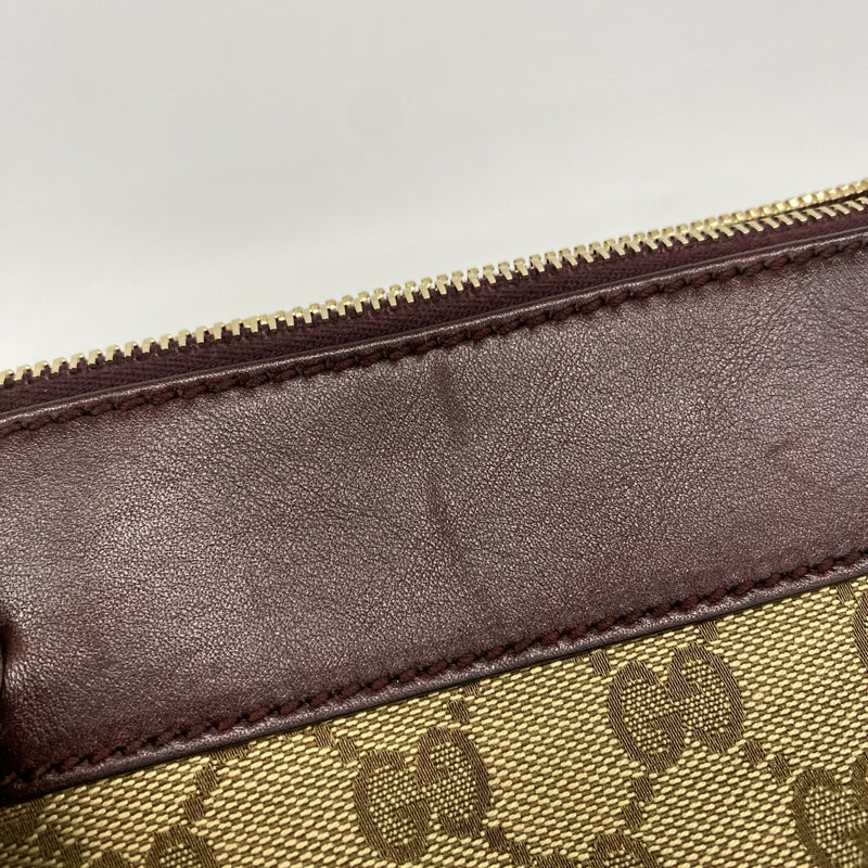 【6fb2482-k】グッチ トートバッグ GGキャンバス/アビー 189831 キャンバス ブラウン シャンパンゴールド金具【中古】レディース