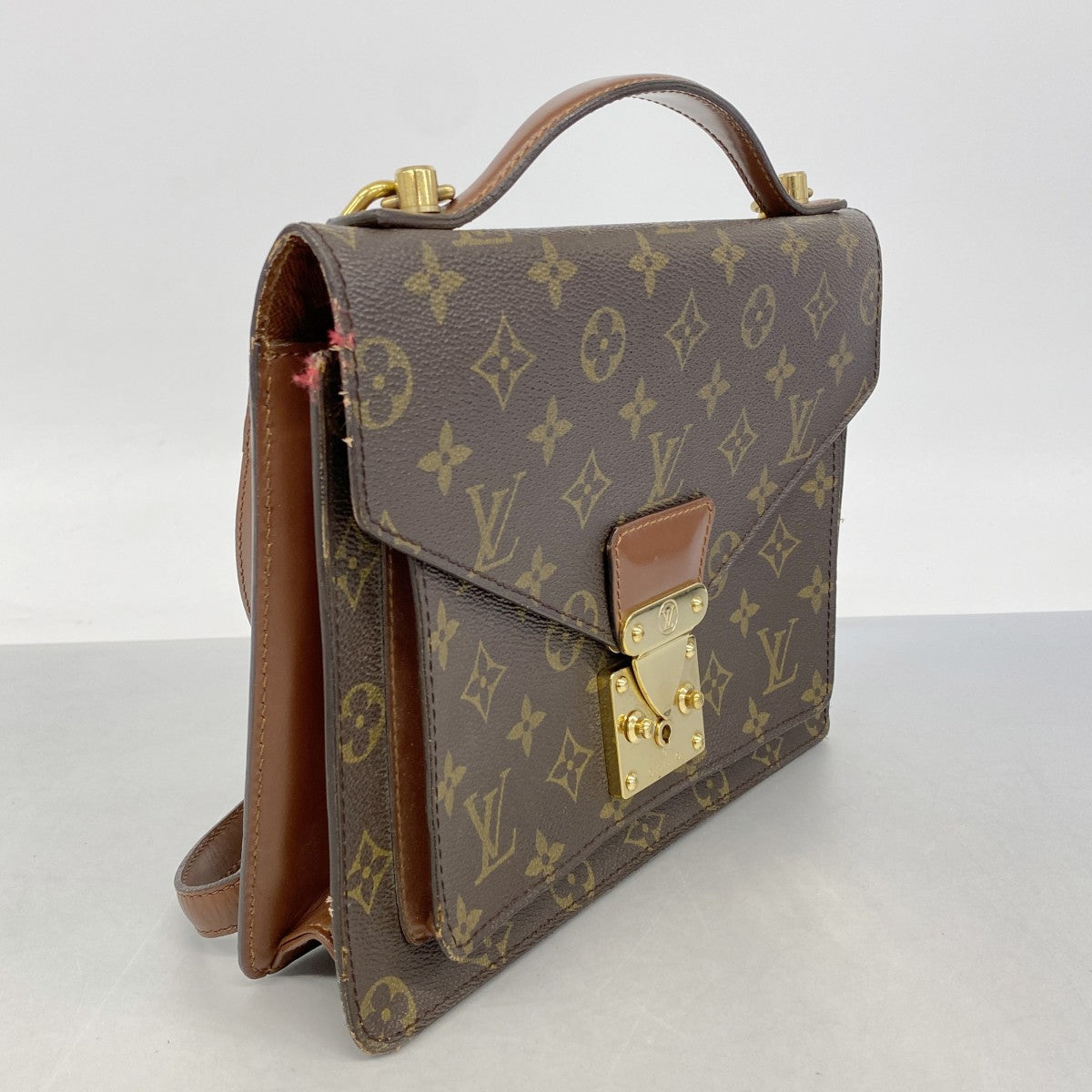 【6fb2486-k】ルイヴィトン ハンドバッグ モノグラム モンソー26 M51187 ブラウン 2wayバッグ【中古】レディース