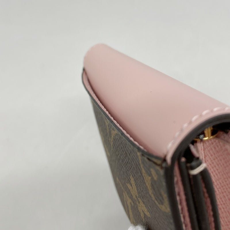 【6fb2509】ルイヴィトン 三つ折り財布 モノグラム ポルトフォイユゾエ M62933 ブラウン ローズバレリーヌ【中古】レディース