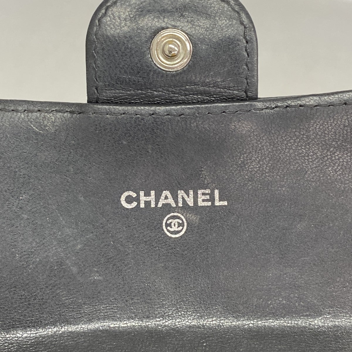 【6fb2512】シャネル 長財布 マトラッセ ラムスキン ブラック シルバー金具【中古】レディース