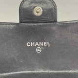 【6fb2512】シャネル 長財布 マトラッセ ラムスキン ブラック シルバー金具【中古】レディース