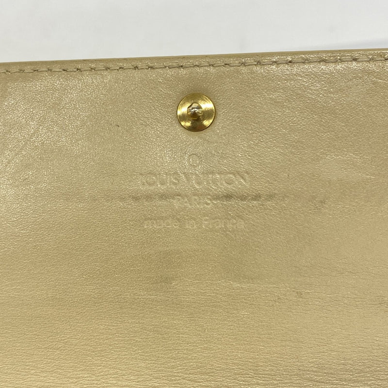 【6fb2535-k】ルイヴィトン 長財布 ヴェルニ ポシェットポルトモネクレディ M91171 ベージュ【中古】レディース
