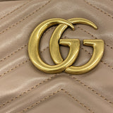 【6fb2540-k】グッチ ショルダーバッグ GGマーモント 447632 レザー ブラウン ゴールド金具【中古】レディース