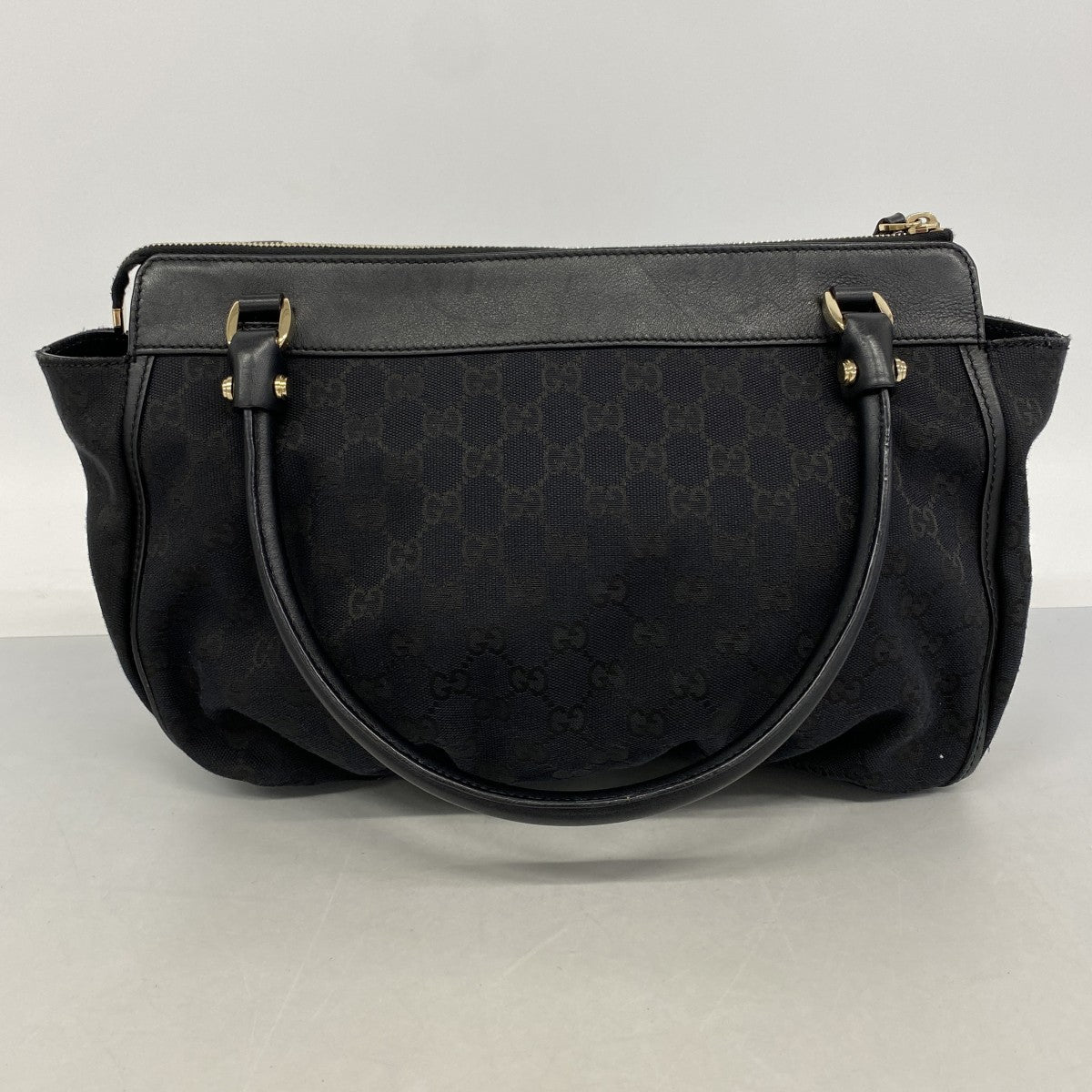 【6fb2541-k】グッチ トートバッグ GGキャンバス/アビー 189831 キャンバス ブラック シャンパンゴールド金具【中古】レディース