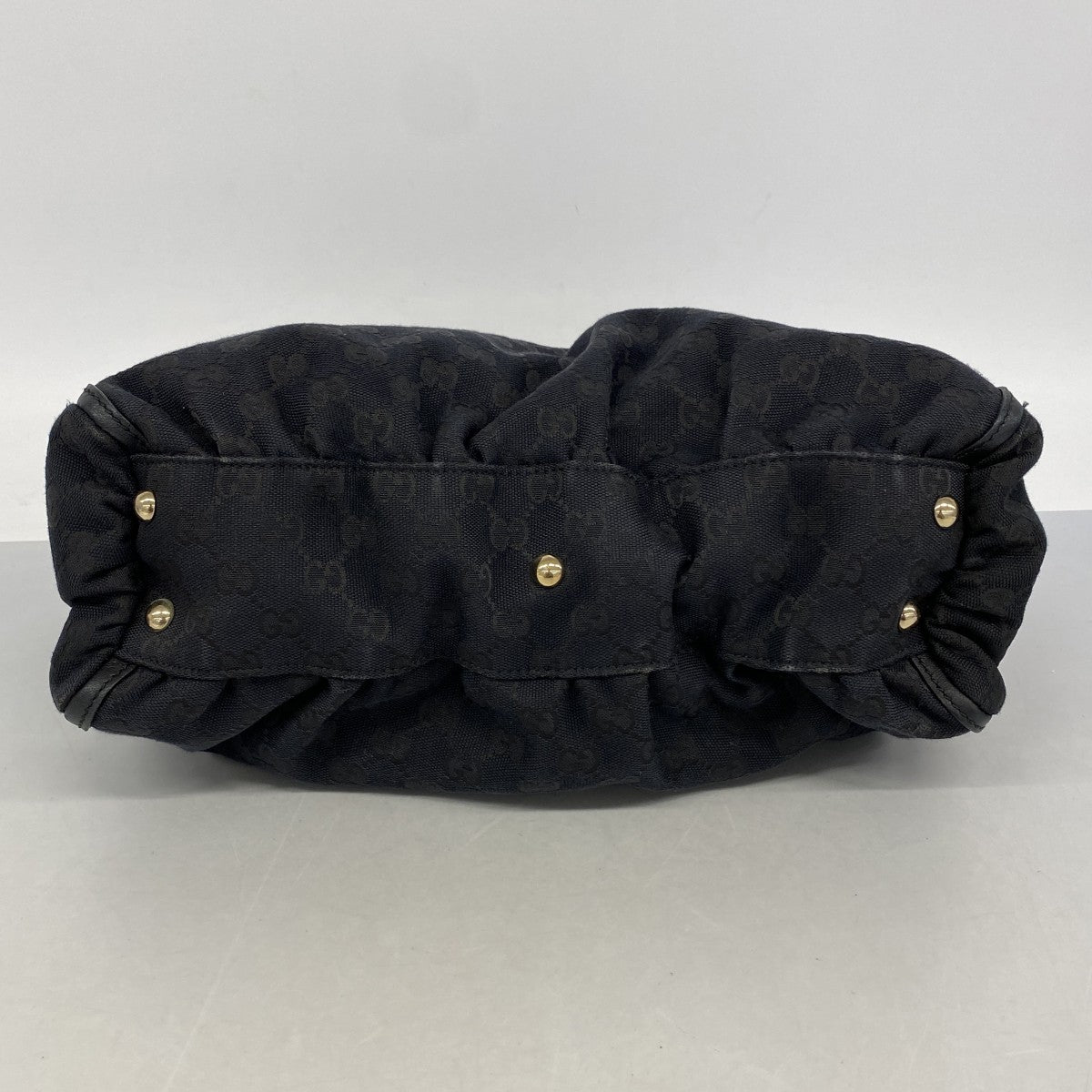 【6fb2541-k】グッチ トートバッグ GGキャンバス/アビー 189831 キャンバス ブラック シャンパンゴールド金具【中古】レディース