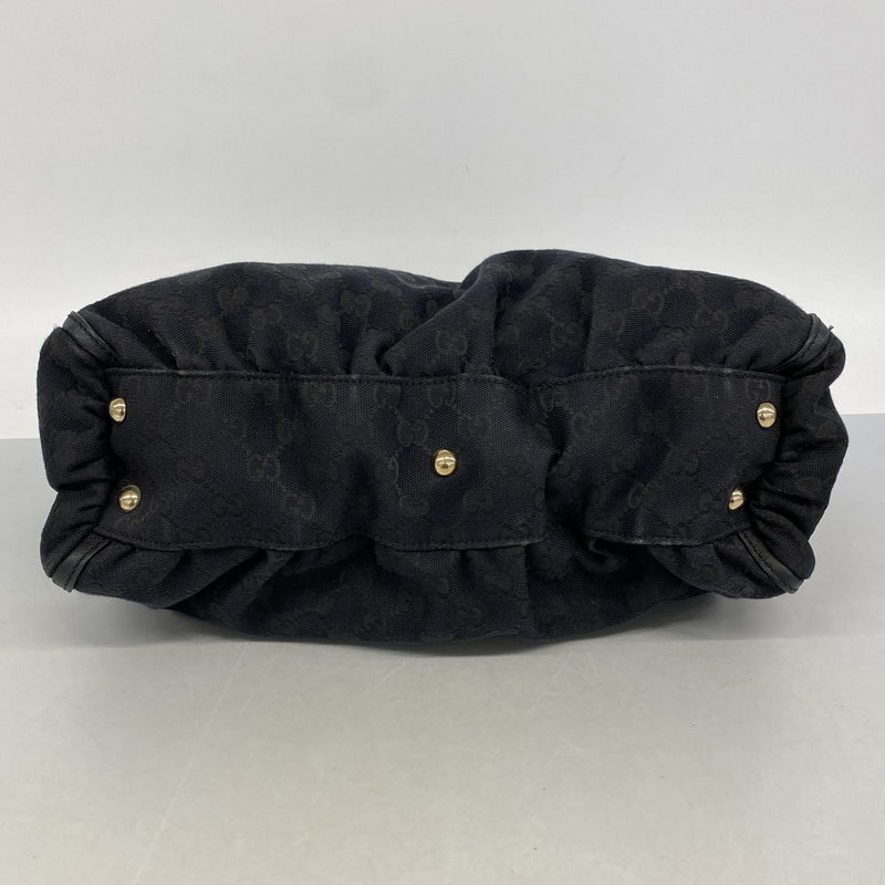 【6fb2541-k】グッチ トートバッグ GGキャンバス/アビー 189831 キャンバス ブラック シャンパンゴールド金具【中古】レディース