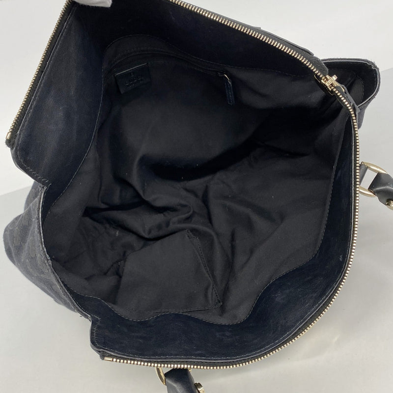 【6fb2541-k】グッチ トートバッグ GGキャンバス/アビー 189831 キャンバス ブラック シャンパンゴールド金具【中古】レディース