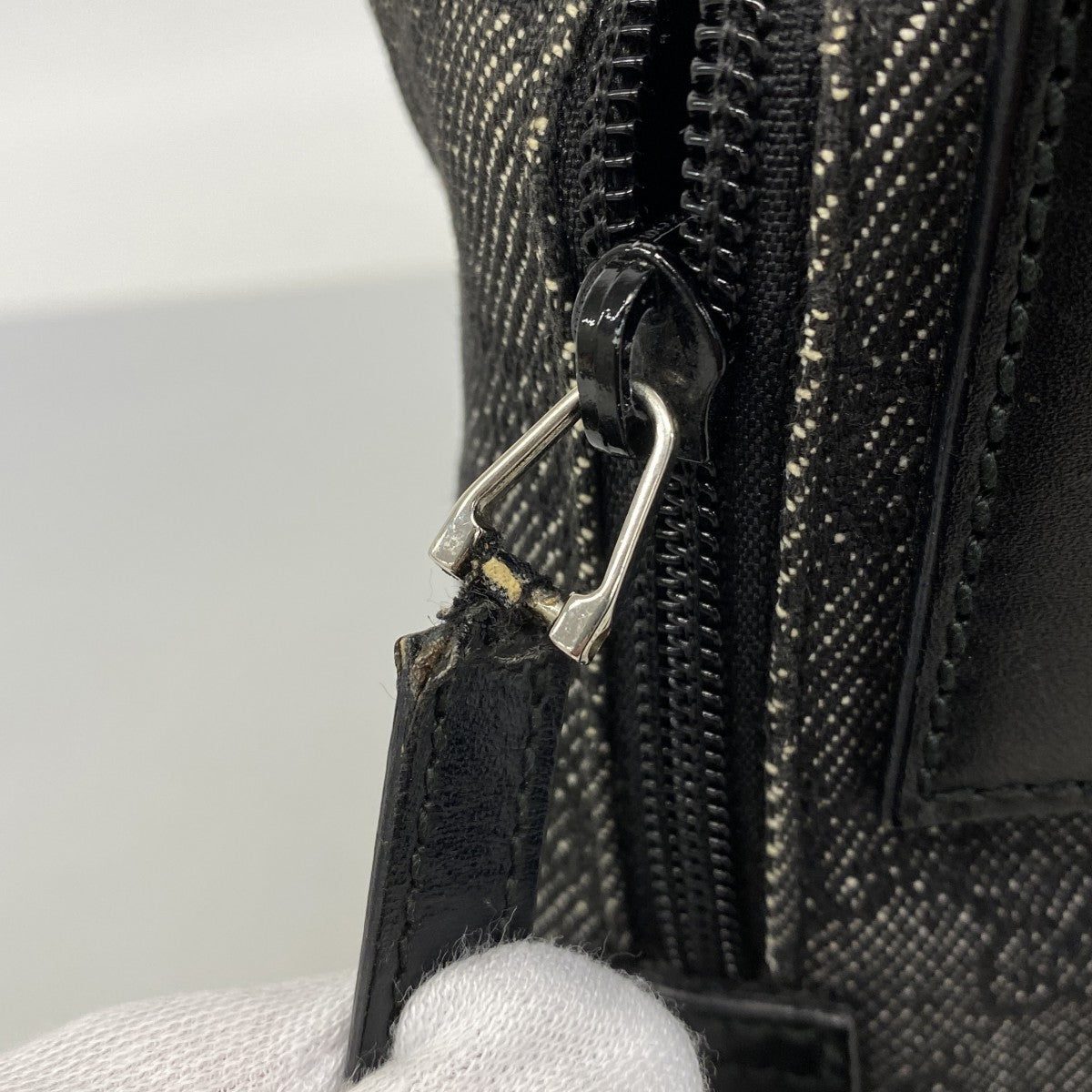 【6fb2544-k】グッチ ショルダーバッグ 03136 デニム ブラック シルバー金具【中古】レディース