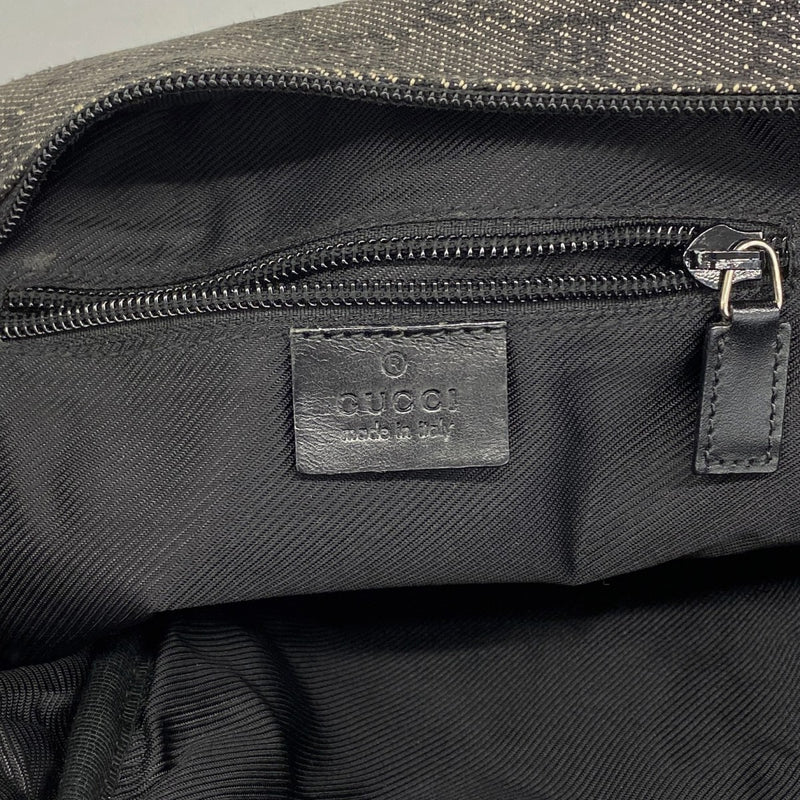 【6fb2544-k】グッチ ショルダーバッグ 03136 デニム ブラック シルバー金具【中古】レディース