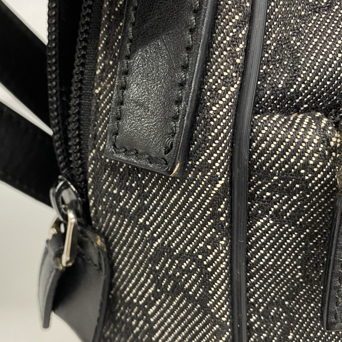 【6fb2544-k】グッチ ショルダーバッグ 03136 デニム ブラック シルバー金具【中古】レディース