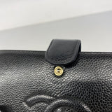 【6fb2548-k】シャネル 長財布 キャビアスキン ブラック ゴールド金具【中古】レディース