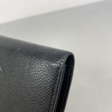 【6fb2548-k】シャネル 長財布 キャビアスキン ブラック ゴールド金具【中古】レディース